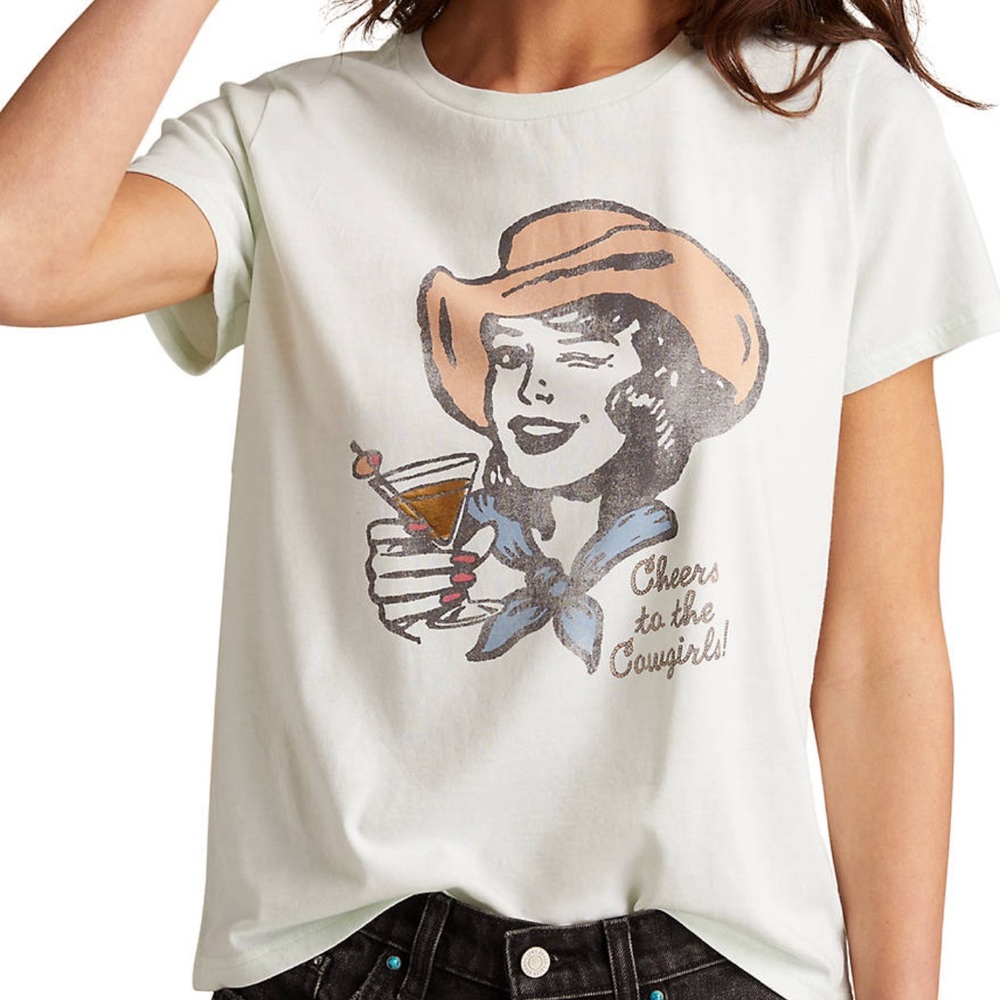 Lucky Brand Cowgirl Graphic Tee - Light Green